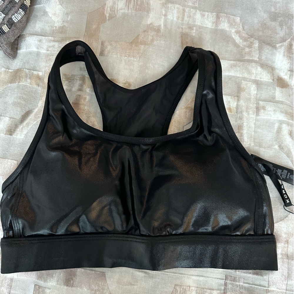 Koral faux leather sports bra